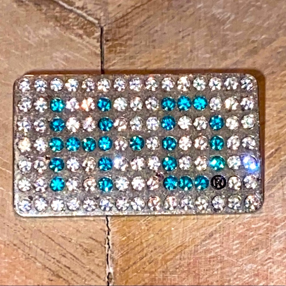Harley-Davidson Pin. Clear and Teal Stones Sparkle. Check out my video. Sparkle